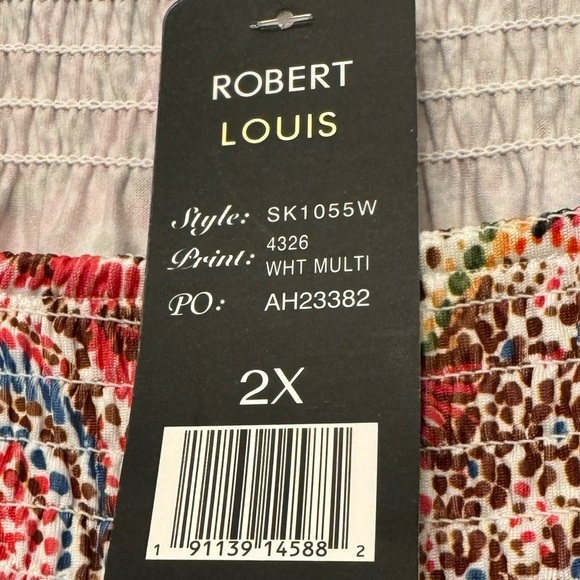 New Robert Louis Boho Blouse Womens Plus Sz 2X Multi Floral Bell Sleeve Top - Picture 7 of 10